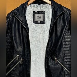 YMI brand faux leather with fur lining jacket size large